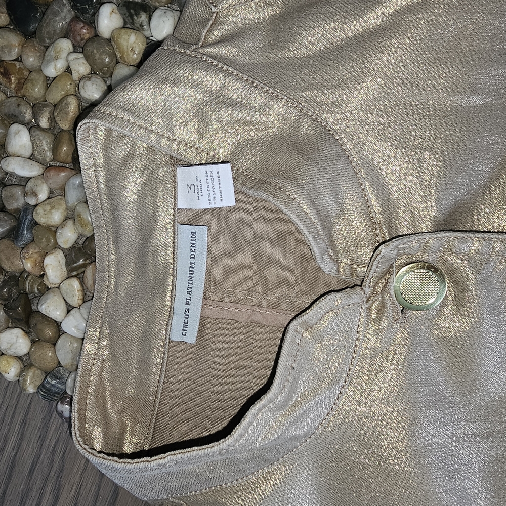 Gold Shimmer Button-Up Shirt